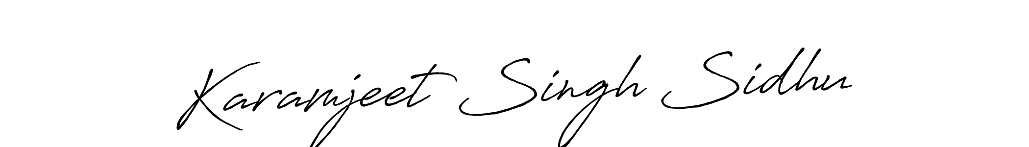 Create a beautiful signature design for name Karamjeet Singh Sidhu. With this signature (Antro_Vectra_Bolder) fonts, you can make a handwritten signature for free. Karamjeet Singh Sidhu signature style 7 images and pictures png