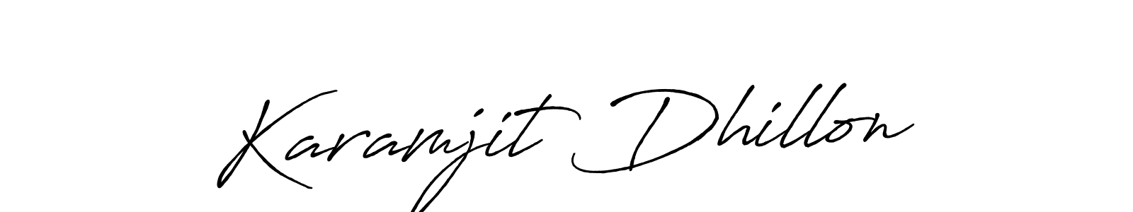Make a beautiful signature design for name Karamjit Dhillon. With this signature (Antro_Vectra_Bolder) style, you can create a handwritten signature for free. Karamjit Dhillon signature style 7 images and pictures png