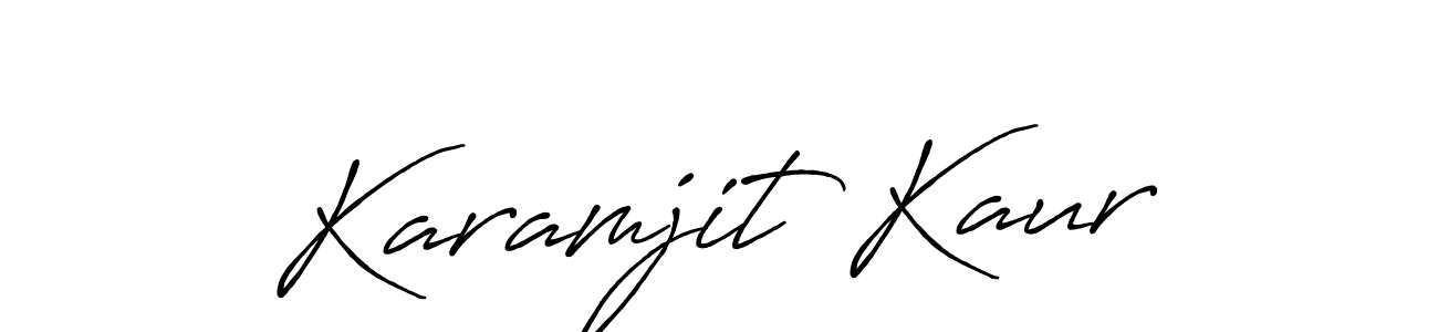 Design your own signature with our free online signature maker. With this signature software, you can create a handwritten (Antro_Vectra_Bolder) signature for name Karamjit Kaur. Karamjit Kaur signature style 7 images and pictures png