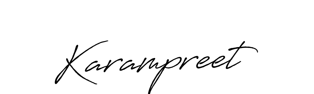 Use a signature maker to create a handwritten signature online. With this signature software, you can design (Antro_Vectra_Bolder) your own signature for name Karampreet. Karampreet signature style 7 images and pictures png