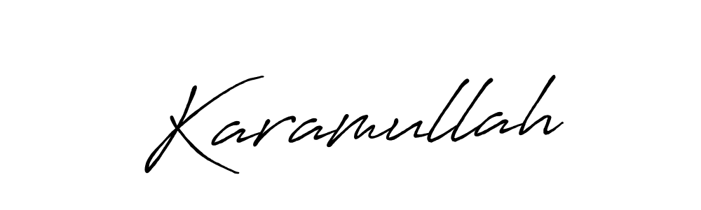 Design your own signature with our free online signature maker. With this signature software, you can create a handwritten (Antro_Vectra_Bolder) signature for name Karamullah. Karamullah signature style 7 images and pictures png