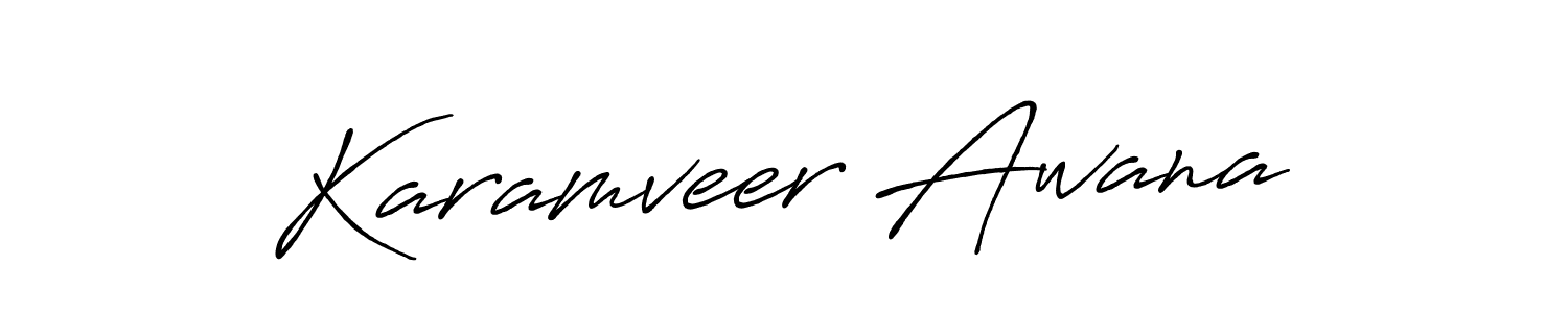 Karamveer Awana stylish signature style. Best Handwritten Sign (Antro_Vectra_Bolder) for my name. Handwritten Signature Collection Ideas for my name Karamveer Awana. Karamveer Awana signature style 7 images and pictures png