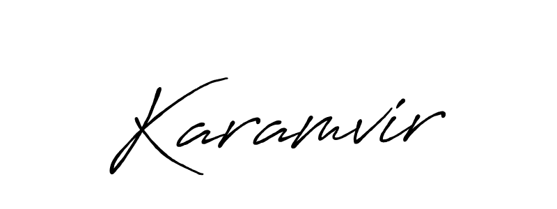 Create a beautiful signature design for name Karamvir. With this signature (Antro_Vectra_Bolder) fonts, you can make a handwritten signature for free. Karamvir signature style 7 images and pictures png