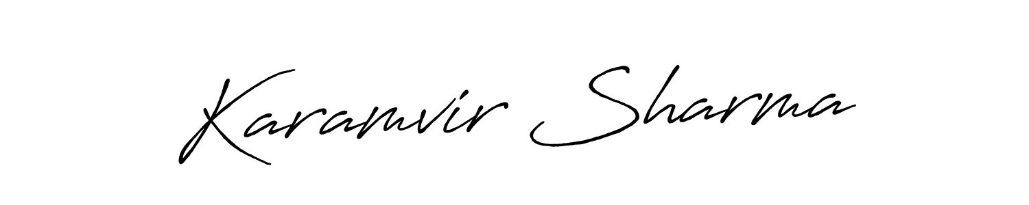 Karamvir Sharma stylish signature style. Best Handwritten Sign (Antro_Vectra_Bolder) for my name. Handwritten Signature Collection Ideas for my name Karamvir Sharma. Karamvir Sharma signature style 7 images and pictures png