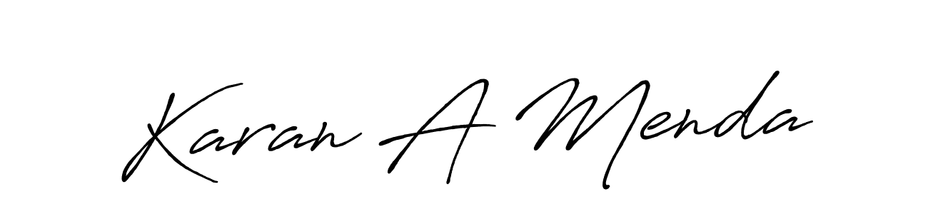Use a signature maker to create a handwritten signature online. With this signature software, you can design (Antro_Vectra_Bolder) your own signature for name Karan A Menda. Karan A Menda signature style 7 images and pictures png