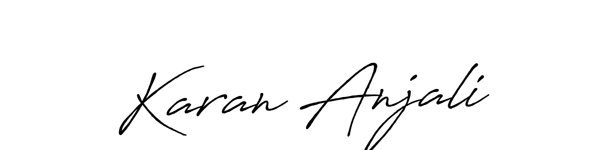 You should practise on your own different ways (Antro_Vectra_Bolder) to write your name (Karan Anjali) in signature. don't let someone else do it for you. Karan Anjali signature style 7 images and pictures png