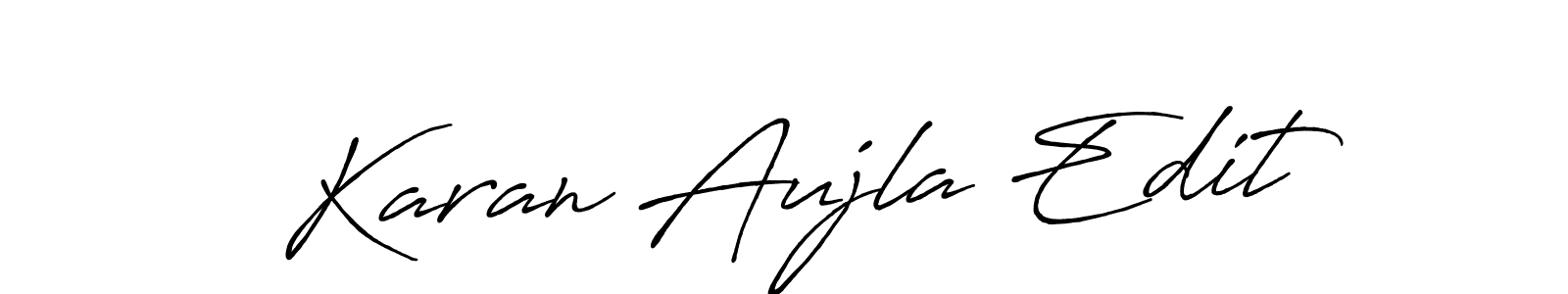 How to make Karan Aujla Edit name signature. Use Antro_Vectra_Bolder style for creating short signs online. This is the latest handwritten sign. Karan Aujla Edit signature style 7 images and pictures png