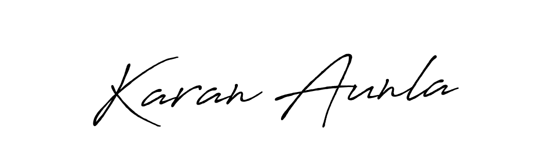 Also we have Karan Aunla name is the best signature style. Create professional handwritten signature collection using Antro_Vectra_Bolder autograph style. Karan Aunla signature style 7 images and pictures png