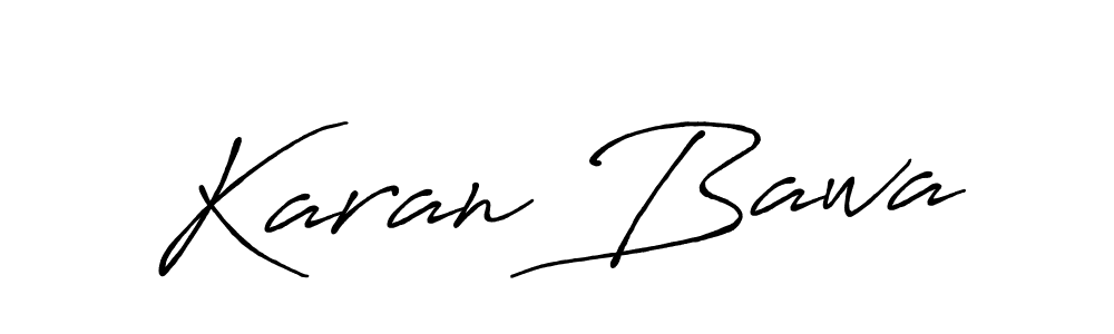 Use a signature maker to create a handwritten signature online. With this signature software, you can design (Antro_Vectra_Bolder) your own signature for name Karan Bawa. Karan Bawa signature style 7 images and pictures png