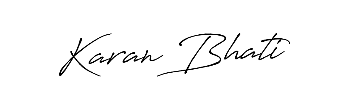Karan Bhati stylish signature style. Best Handwritten Sign (Antro_Vectra_Bolder) for my name. Handwritten Signature Collection Ideas for my name Karan Bhati. Karan Bhati signature style 7 images and pictures png