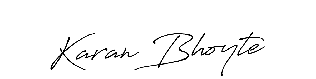 How to make Karan Bhoyte signature? Antro_Vectra_Bolder is a professional autograph style. Create handwritten signature for Karan Bhoyte name. Karan Bhoyte signature style 7 images and pictures png