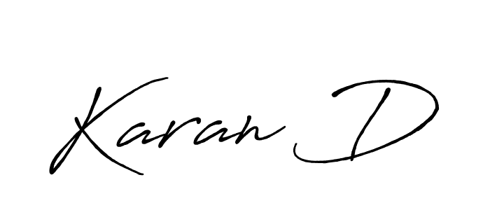 How to make Karan D name signature. Use Antro_Vectra_Bolder style for creating short signs online. This is the latest handwritten sign. Karan D signature style 7 images and pictures png