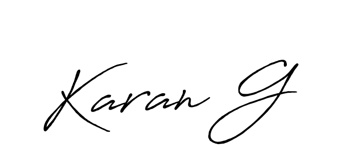 Make a beautiful signature design for name Karan G. With this signature (Antro_Vectra_Bolder) style, you can create a handwritten signature for free. Karan G signature style 7 images and pictures png