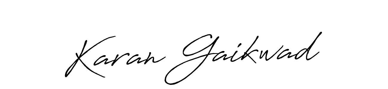 How to make Karan Gaikwad signature? Antro_Vectra_Bolder is a professional autograph style. Create handwritten signature for Karan Gaikwad name. Karan Gaikwad signature style 7 images and pictures png