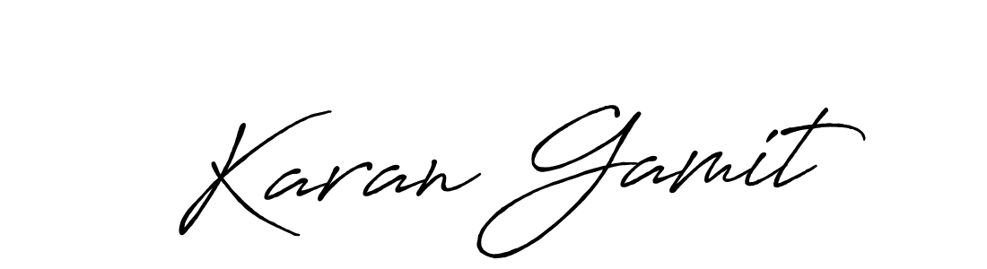 Create a beautiful signature design for name Karan Gamit. With this signature (Antro_Vectra_Bolder) fonts, you can make a handwritten signature for free. Karan Gamit signature style 7 images and pictures png