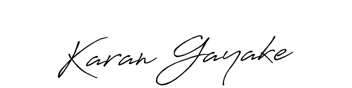 Karan Gayake stylish signature style. Best Handwritten Sign (Antro_Vectra_Bolder) for my name. Handwritten Signature Collection Ideas for my name Karan Gayake. Karan Gayake signature style 7 images and pictures png