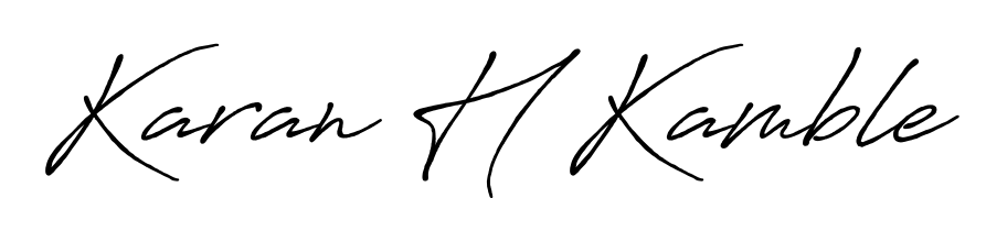 Personalize your online presence with Karan H Kamble signature rendered in elegant Antro_Vectra_Bolder font. Great for website footers and blogs. Karan H Kamble signature style 7 images and pictures png