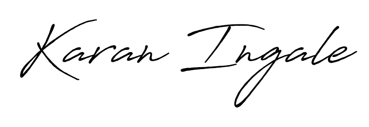 Give your name Karan Ingale an exquisite flair with the Antro_Vectra_Bolder script font. Ideal for contracts, resumes, and formal letterheads. Karan Ingale signature style 7 images and pictures png
