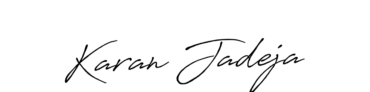 Make a beautiful signature design for name Karan Jadeja. With this signature (Antro_Vectra_Bolder) style, you can create a handwritten signature for free. Karan Jadeja signature style 7 images and pictures png