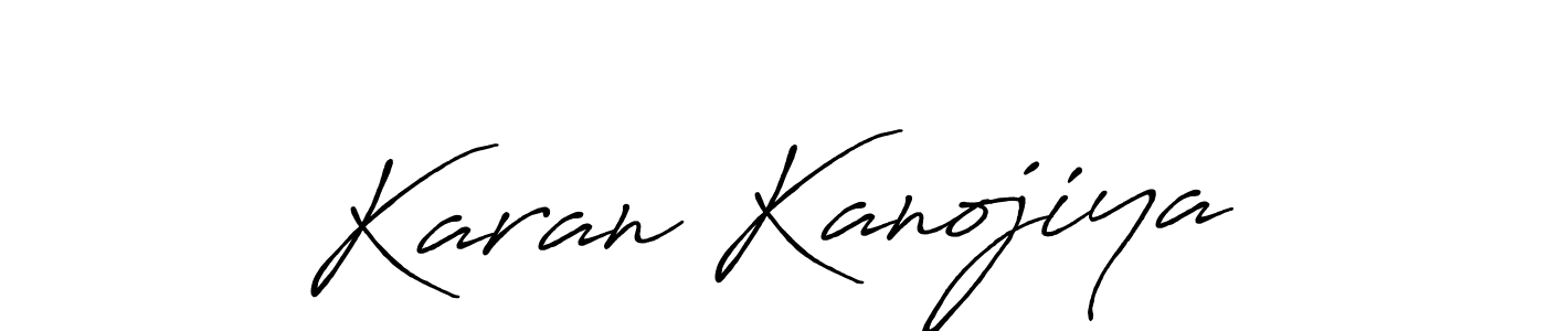 Make a beautiful signature design for name Karan Kanojiya. With this signature (Antro_Vectra_Bolder) style, you can create a handwritten signature for free. Karan Kanojiya signature style 7 images and pictures png