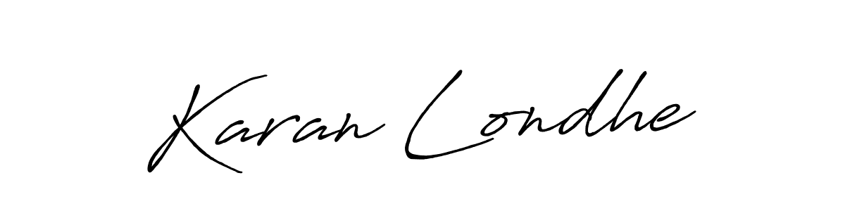 Karan Londhe stylish signature style. Best Handwritten Sign (Antro_Vectra_Bolder) for my name. Handwritten Signature Collection Ideas for my name Karan Londhe. Karan Londhe signature style 7 images and pictures png
