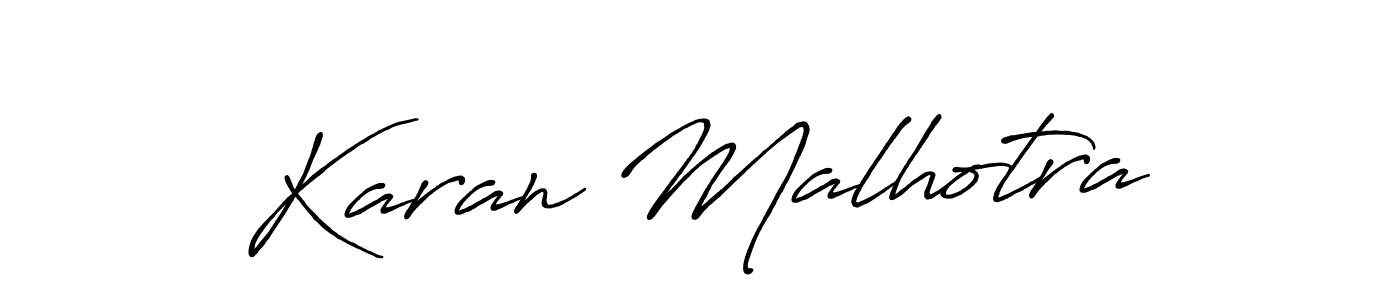 Create a beautiful signature design for name Karan Malhotra. With this signature (Antro_Vectra_Bolder) fonts, you can make a handwritten signature for free. Karan Malhotra signature style 7 images and pictures png