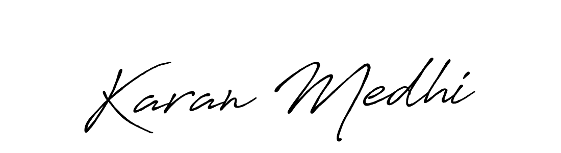 Make a beautiful signature design for name Karan Medhi. With this signature (Antro_Vectra_Bolder) style, you can create a handwritten signature for free. Karan Medhi signature style 7 images and pictures png