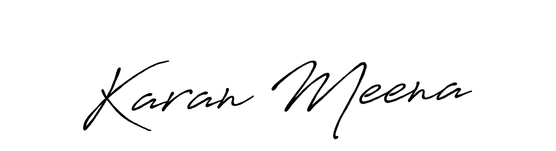 Similarly Antro_Vectra_Bolder is the best handwritten signature design. Signature creator online .You can use it as an online autograph creator for name Karan Meena. Karan Meena signature style 7 images and pictures png