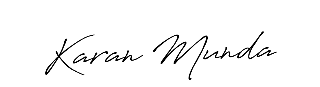 Design your own signature with our free online signature maker. With this signature software, you can create a handwritten (Antro_Vectra_Bolder) signature for name Karan Munda. Karan Munda signature style 7 images and pictures png
