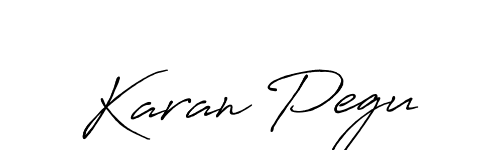 Use a signature maker to create a handwritten signature online. With this signature software, you can design (Antro_Vectra_Bolder) your own signature for name Karan Pegu. Karan Pegu signature style 7 images and pictures png