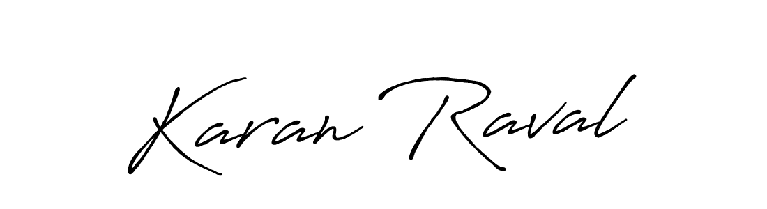Design your own signature with our free online signature maker. With this signature software, you can create a handwritten (Antro_Vectra_Bolder) signature for name Karan Raval. Karan Raval signature style 7 images and pictures png