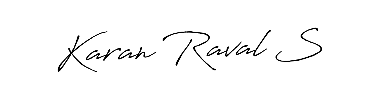 Use a signature maker to create a handwritten signature online. With this signature software, you can design (Antro_Vectra_Bolder) your own signature for name Karan Raval S. Karan Raval S signature style 7 images and pictures png
