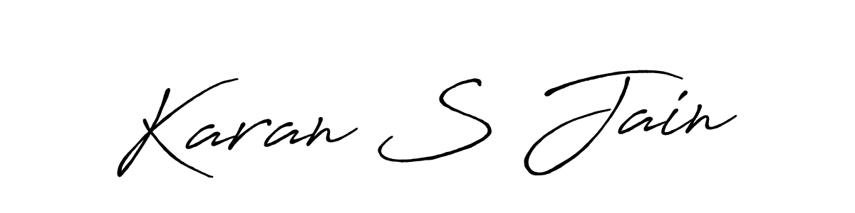 if you are searching for the best signature style for your name Karan S Jain. so please give up your signature search. here we have designed multiple signature styles  using Antro_Vectra_Bolder. Karan S Jain signature style 7 images and pictures png