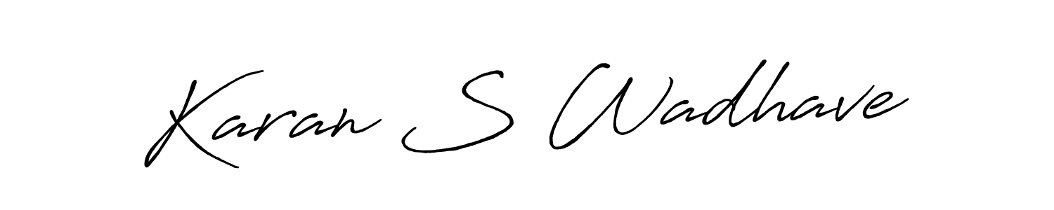 if you are searching for the best signature style for your name Karan S Wadhave. so please give up your signature search. here we have designed multiple signature styles  using Antro_Vectra_Bolder. Karan S Wadhave signature style 7 images and pictures png