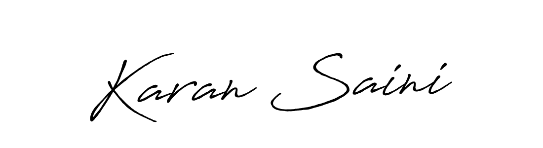 Create a beautiful signature design for name Karan Saini. With this signature (Antro_Vectra_Bolder) fonts, you can make a handwritten signature for free. Karan Saini signature style 7 images and pictures png