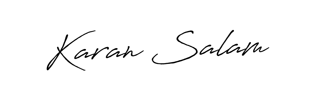 Make a beautiful signature design for name Karan Salam. With this signature (Antro_Vectra_Bolder) style, you can create a handwritten signature for free. Karan Salam signature style 7 images and pictures png