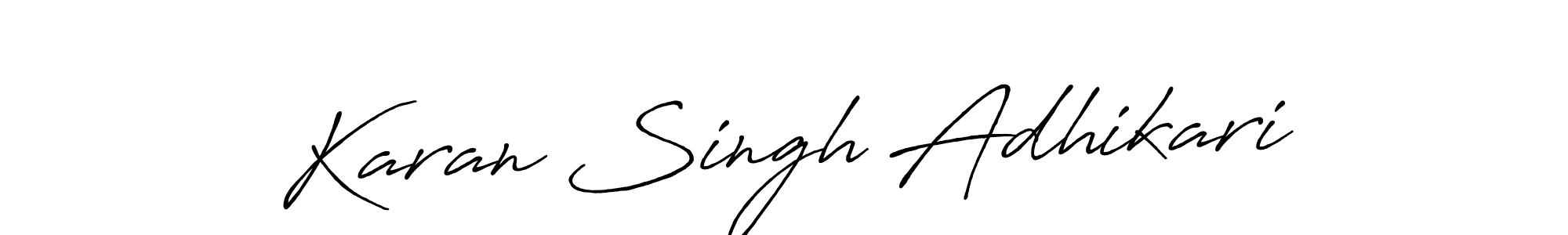 You should practise on your own different ways (Antro_Vectra_Bolder) to write your name (Karan Singh Adhikari) in signature. don't let someone else do it for you. Karan Singh Adhikari signature style 7 images and pictures png