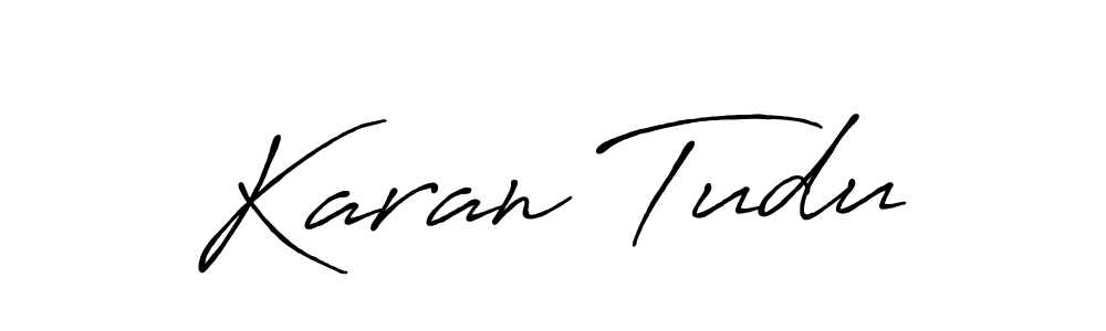 Use a signature maker to create a handwritten signature online. With this signature software, you can design (Antro_Vectra_Bolder) your own signature for name Karan Tudu. Karan Tudu signature style 7 images and pictures png