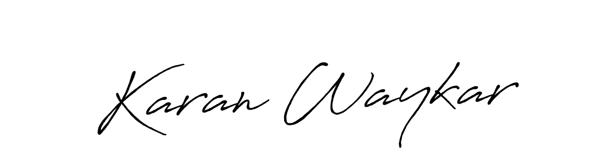 Make a beautiful signature design for name Karan Waykar. With this signature (Antro_Vectra_Bolder) style, you can create a handwritten signature for free. Karan Waykar signature style 7 images and pictures png