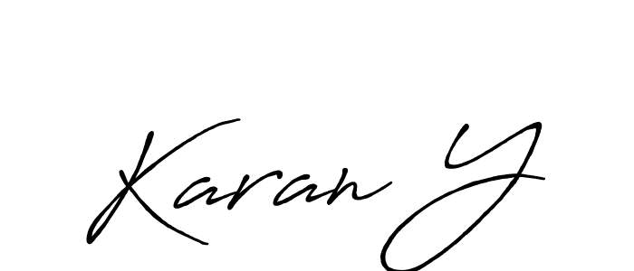 Make a beautiful signature design for name Karan Y. With this signature (Antro_Vectra_Bolder) style, you can create a handwritten signature for free. Karan Y signature style 7 images and pictures png