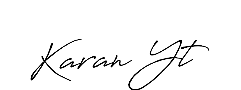 Create a beautiful signature design for name Karan Yt. With this signature (Antro_Vectra_Bolder) fonts, you can make a handwritten signature for free. Karan Yt signature style 7 images and pictures png