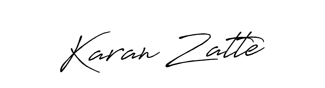 Design your own signature with our free online signature maker. With this signature software, you can create a handwritten (Antro_Vectra_Bolder) signature for name Karan Zatte. Karan Zatte signature style 7 images and pictures png