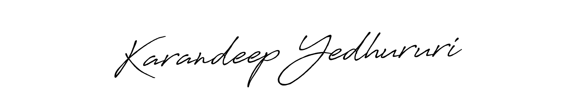 Design your own signature with our free online signature maker. With this signature software, you can create a handwritten (Antro_Vectra_Bolder) signature for name Karandeep Yedhururi. Karandeep Yedhururi signature style 7 images and pictures png