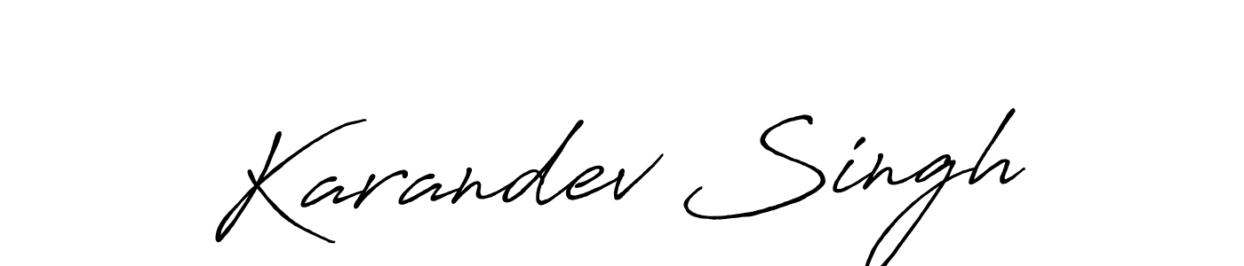 How to make Karandev Singh name signature. Use Antro_Vectra_Bolder style for creating short signs online. This is the latest handwritten sign. Karandev Singh signature style 7 images and pictures png