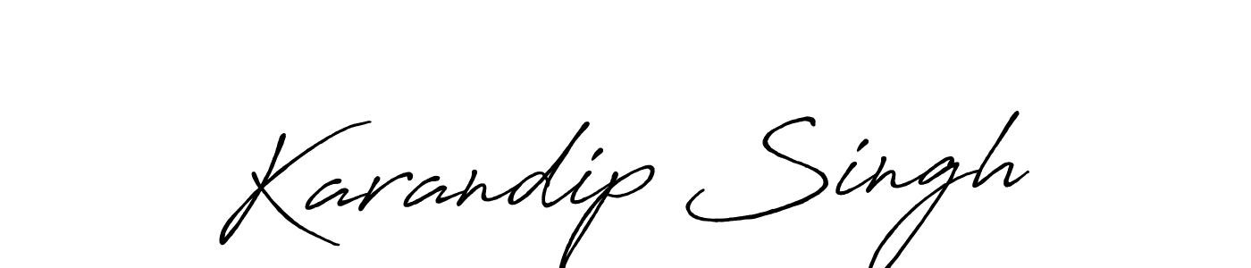 How to make Karandip Singh name signature. Use Antro_Vectra_Bolder style for creating short signs online. This is the latest handwritten sign. Karandip Singh signature style 7 images and pictures png