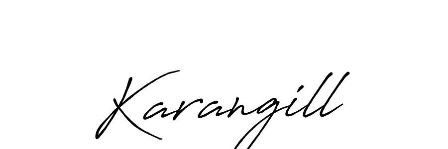 How to make Karangill name signature. Use Antro_Vectra_Bolder style for creating short signs online. This is the latest handwritten sign. Karangill signature style 7 images and pictures png