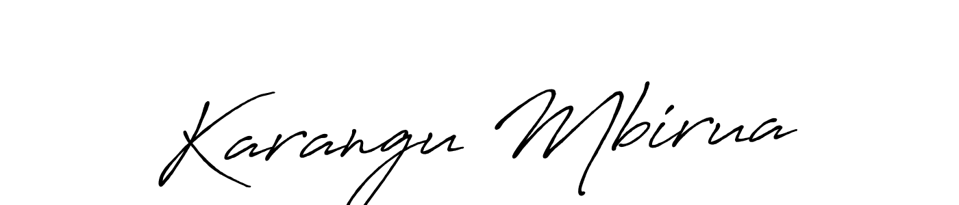 Also we have Karangu Mbirua name is the best signature style. Create professional handwritten signature collection using Antro_Vectra_Bolder autograph style. Karangu Mbirua signature style 7 images and pictures png