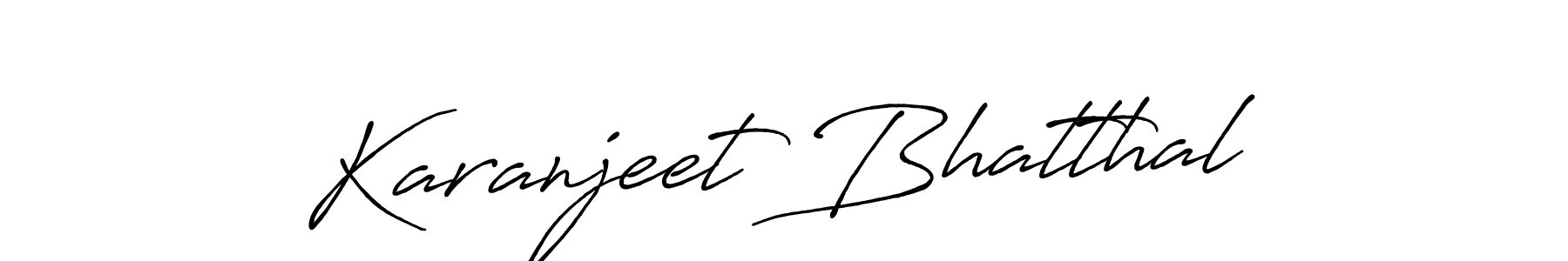 How to make Karanjeet Bhatthal name signature. Use Antro_Vectra_Bolder style for creating short signs online. This is the latest handwritten sign. Karanjeet Bhatthal signature style 7 images and pictures png