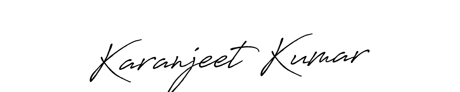 Make a beautiful signature design for name Karanjeet Kumar. With this signature (Antro_Vectra_Bolder) style, you can create a handwritten signature for free. Karanjeet Kumar signature style 7 images and pictures png