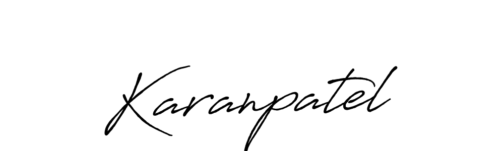Karanpatel stylish signature style. Best Handwritten Sign (Antro_Vectra_Bolder) for my name. Handwritten Signature Collection Ideas for my name Karanpatel. Karanpatel signature style 7 images and pictures png